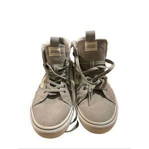 Vans Womens Gray White Filmore Vansguard High Top Suede Sneakers Shoes Size 9